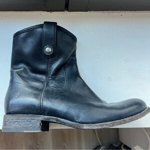 Frye Melissa Black Leather Short Boots